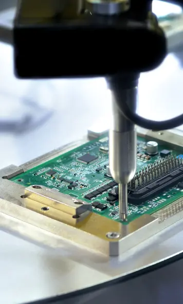 Eine unbestückte Leiterplatte, die nun von einem Kunden von copperdot by Bosch bestückt wird.