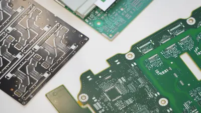 Verschiedene rigid PCBs liegend nebeneinander 