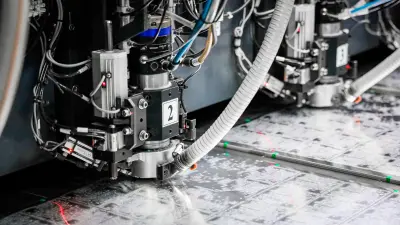 Image of PCB panel being drilled during production